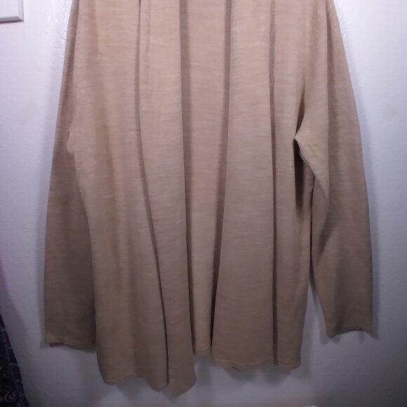 Laura Scott Mid Length Beige Cardigan Sweater 1X - Picture 9 of 14